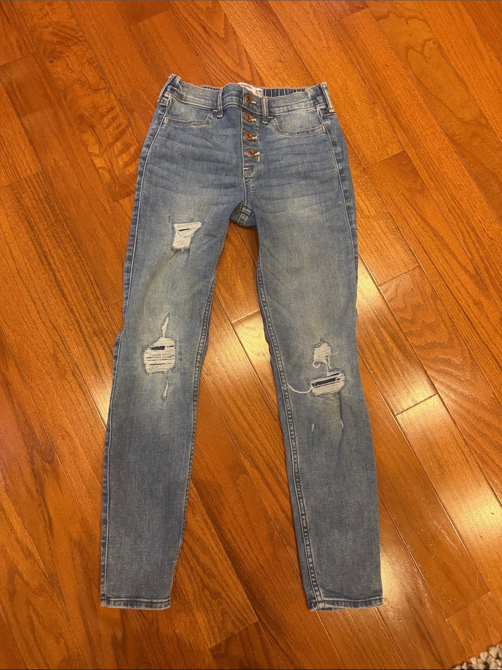 abercrombie kids Light Blue Distressed Skinny Jeans